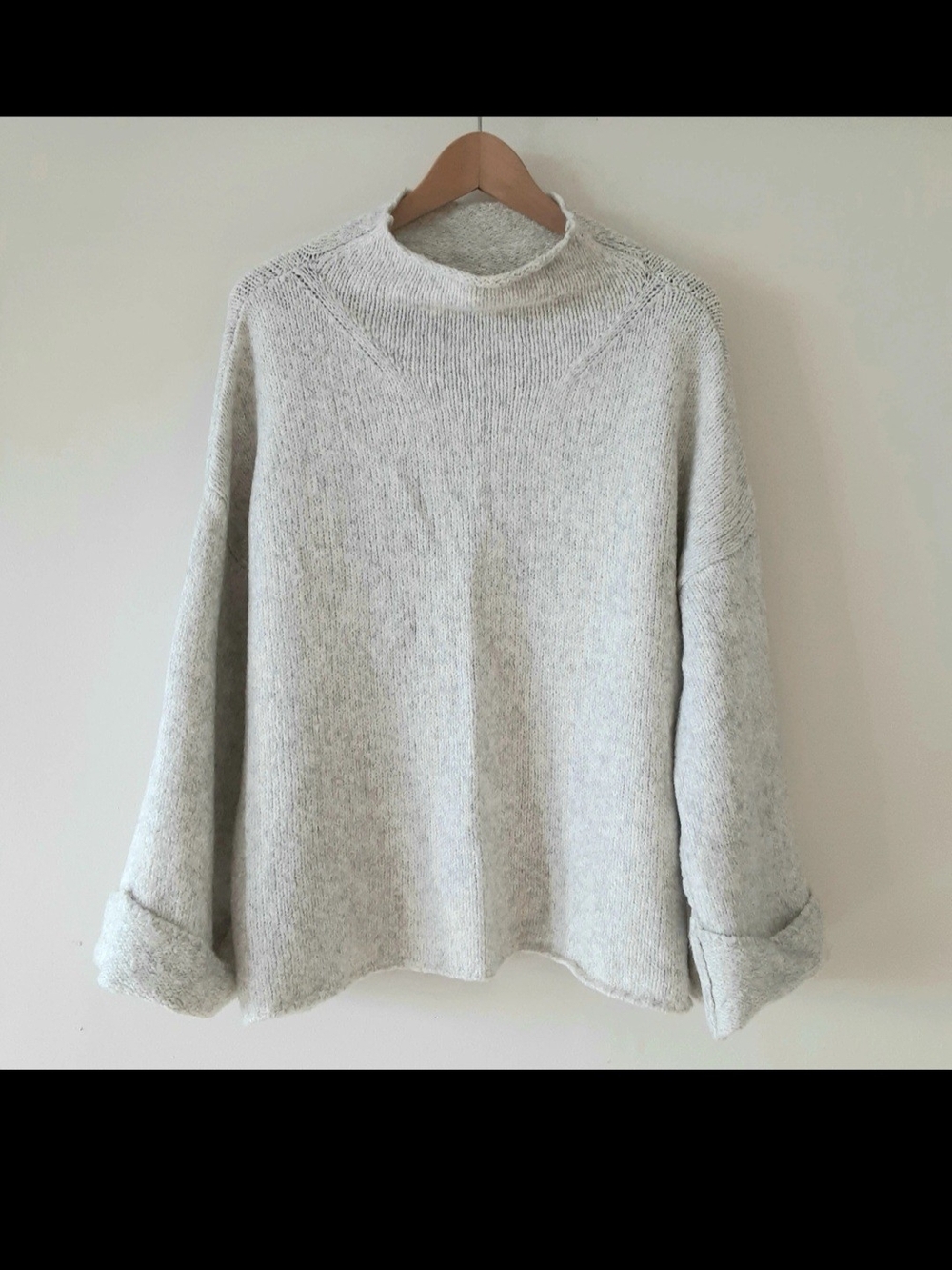 Mock Neck Sweater, Super Loose Fit, Women Sz S-L